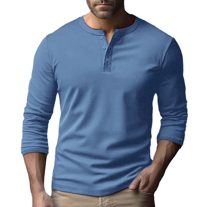 Men's Long Sleeve Henley Shirt Made Of Breathable Cotton Blend Lune London