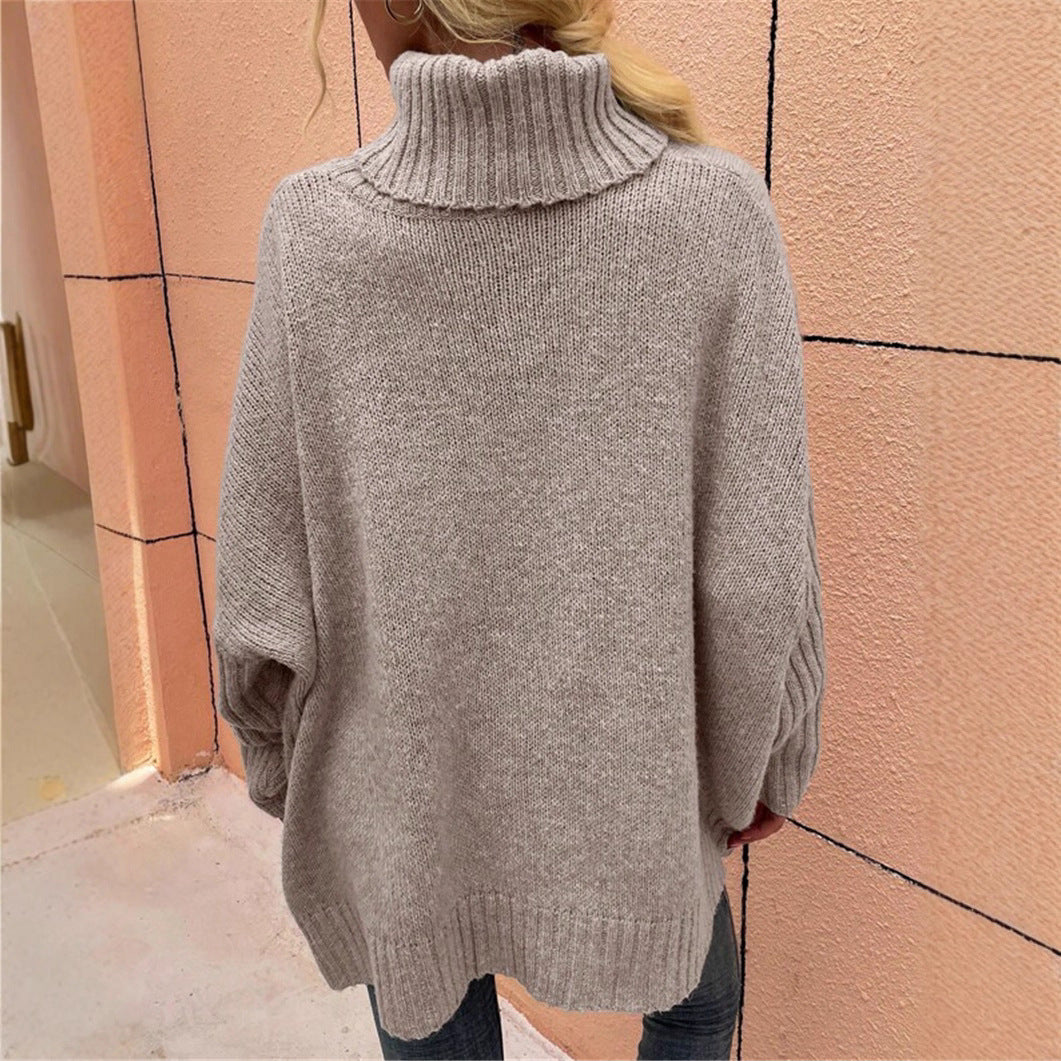 Chunky knit sweater for ladies with high collar Lune London