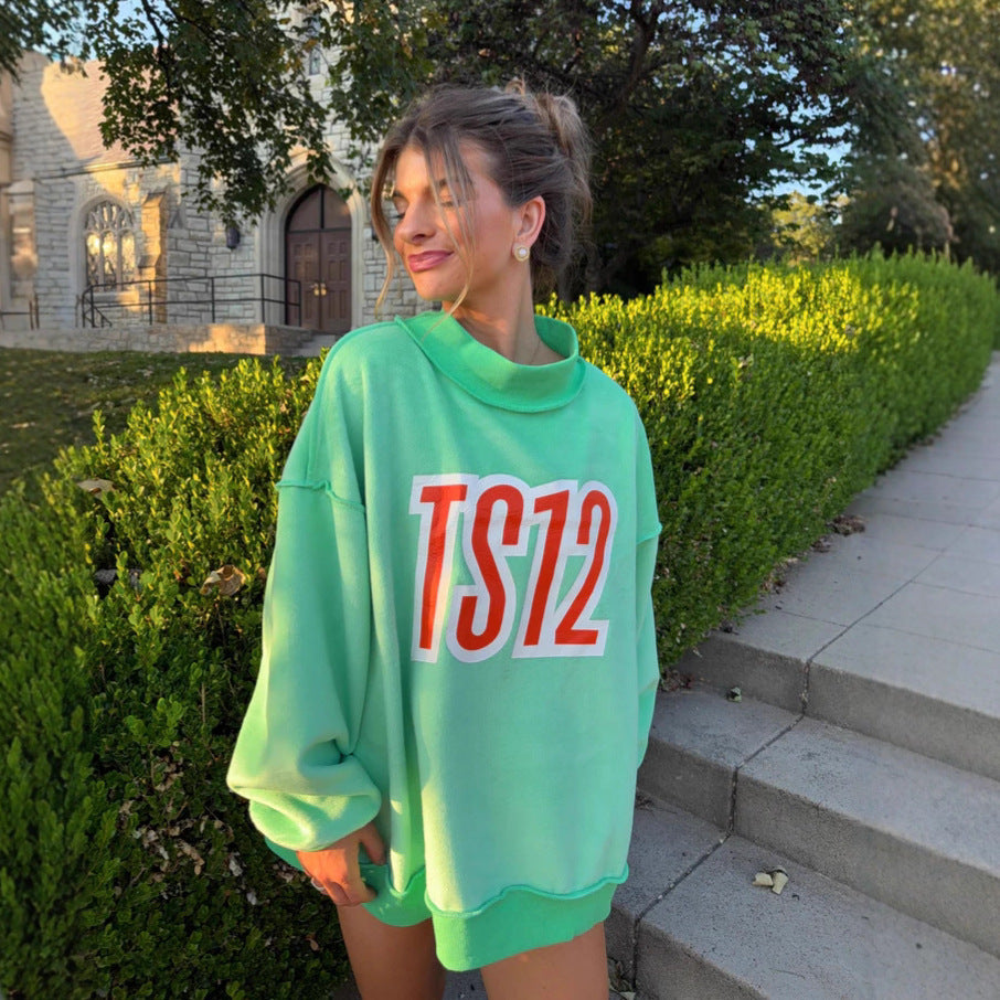 Sweatshirt pour femmes surdimensionné avec impression graphique créative Chic & Stil