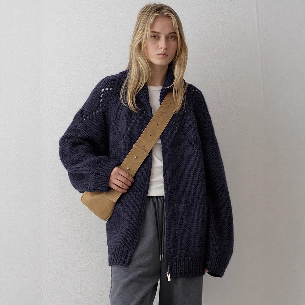 Gilet en tricot épais pour femme avec un design intemporel et des détails modernes Chic & Stil