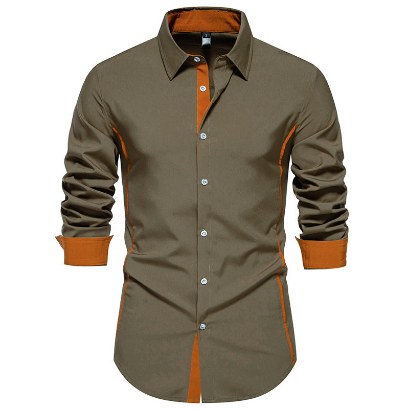 Lune London | Men's Long Sleeve Shirt with Contrast Stitching and Modern Cut