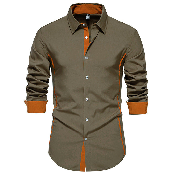Lune London | Men's Long Sleeve Shirt with Contrast Stitching and Modern Cut