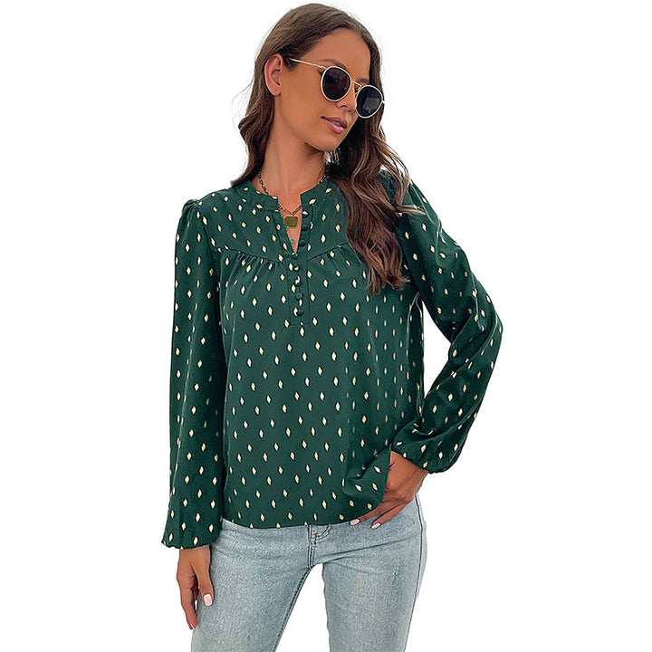 Women's shirt with fine print and button details Lune London