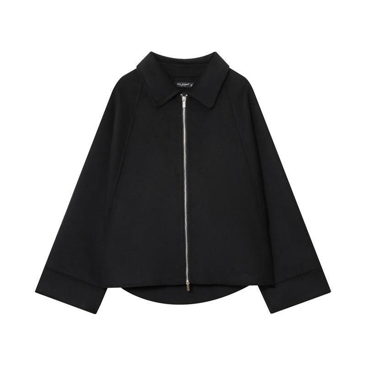 Fashion women's jacket with asymmetrical cut and casual zip Lune London