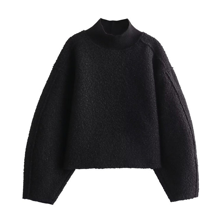 Pull femme douillet avec col montant et épaules tombantes Lune London