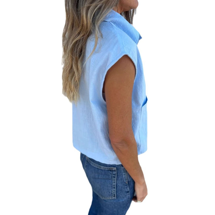 Women's blouse with a unique cut and practical pockets Lune London