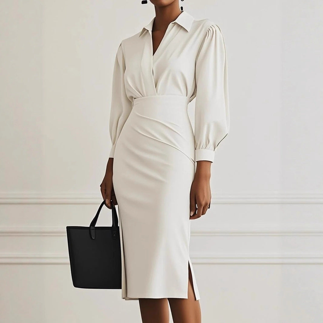 Lune London | Women's Elegant Wrap Dress with Collar