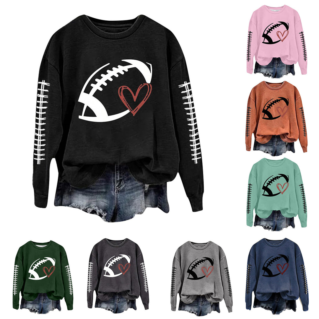 Sweatshirt femme avec motif de football sportif et coupe décontractée Chic & Stil