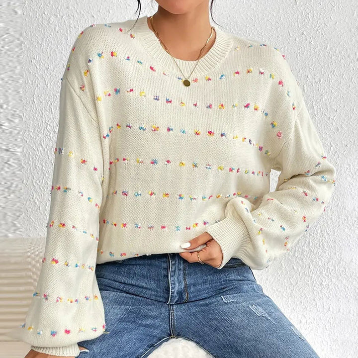 Sweat en tricot pour femmes avec un motif de nœud coloré et coupe décontractée Chic & Stil