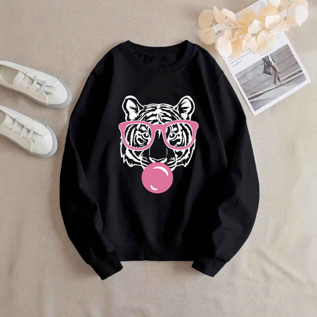 Sweat-shirt pour femmes avec design de tigre créatif et coupe décontractée Chic & Stil
