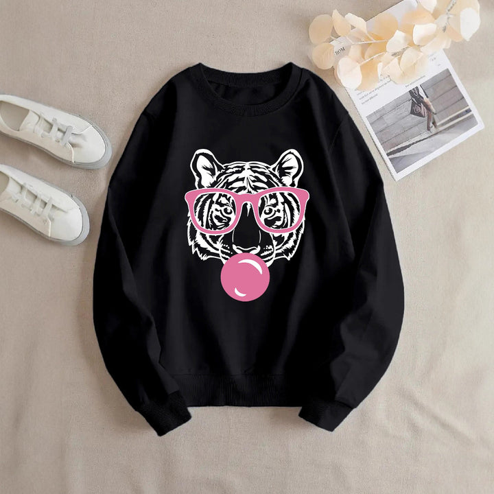 Sweat-shirt pour femmes avec design de tigre créatif et coupe décontractée Chic & Stil