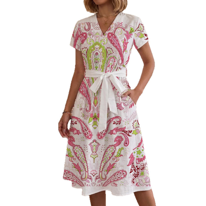 Women's Midi Dress with Floral Accents and Tailored Fit Lune London