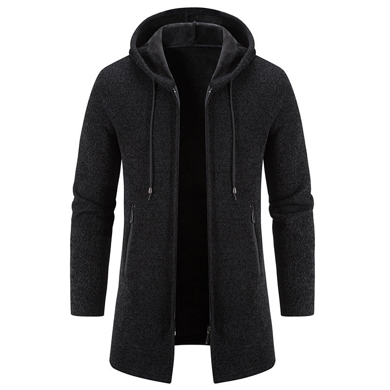 Practical and stylish fleece jacket for men with hood and zip pockets Lune London