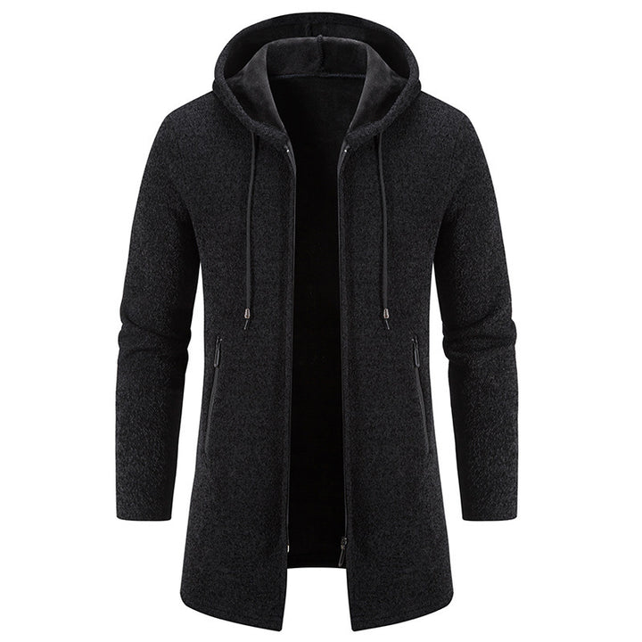 Practical and stylish fleece jacket for men with hood and zip pockets Lune London