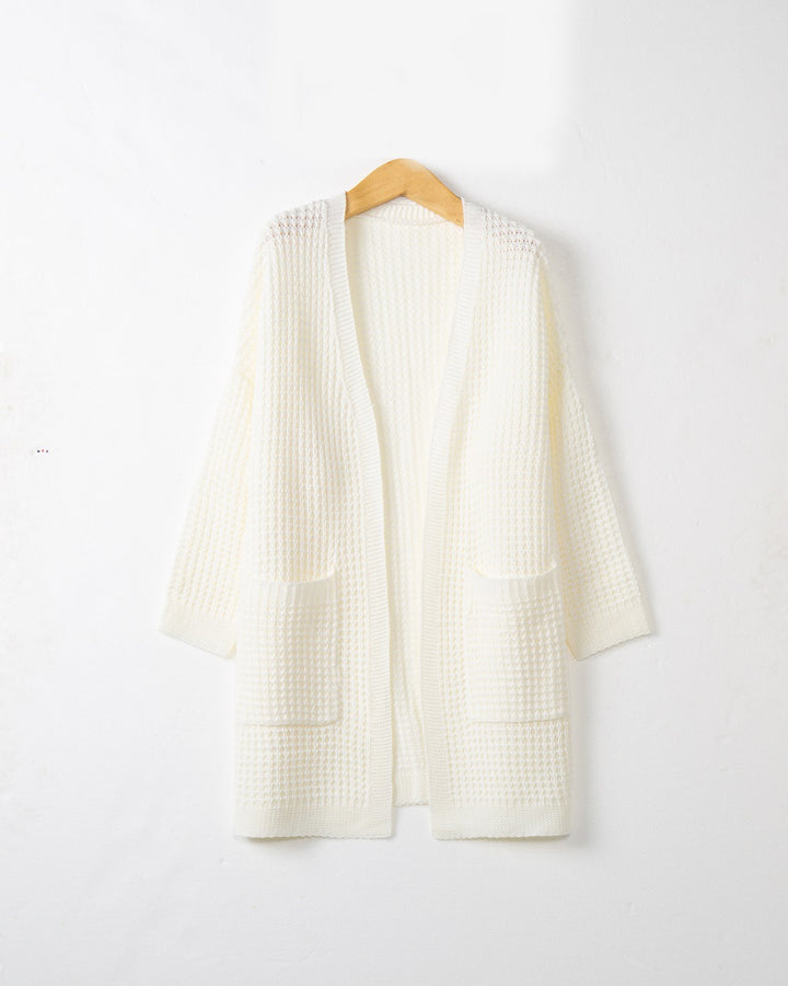 Casual knit cardigan for women with pockets and open cut Lune London