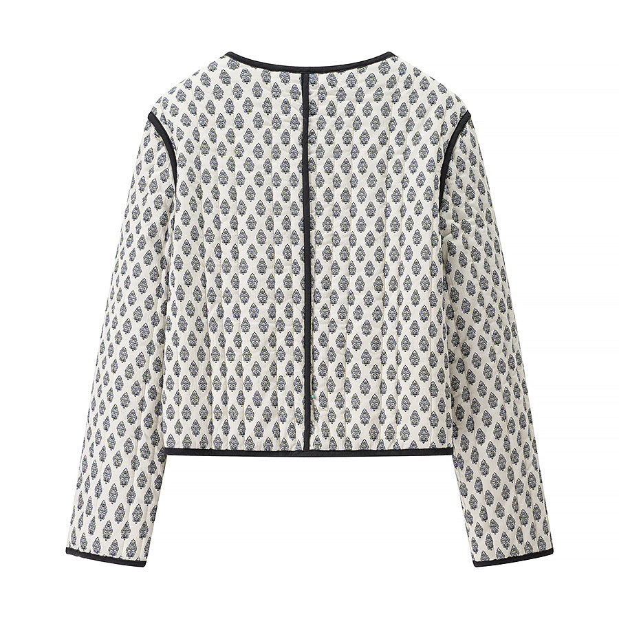 Veste longue à manches longues à motifs et doublée pour femmes Chic & Stil