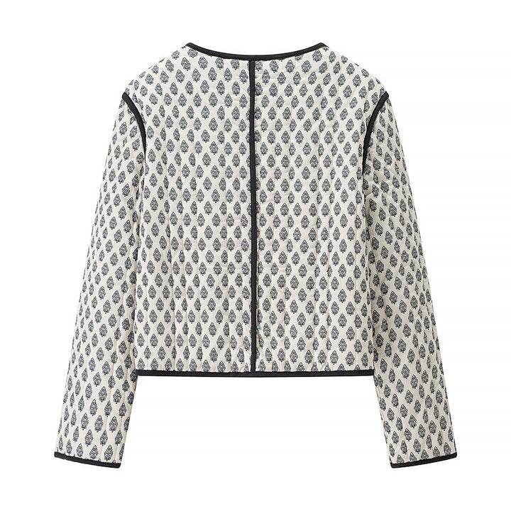 Veste longue à manches longues à motifs et doublée pour femmes Chic & Stil