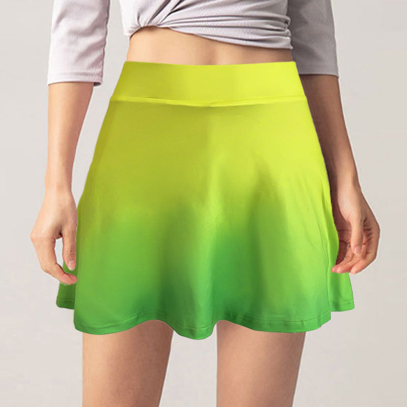 Skater skirt for women with fluid color gradient and comfortable elastic waistband Lune London