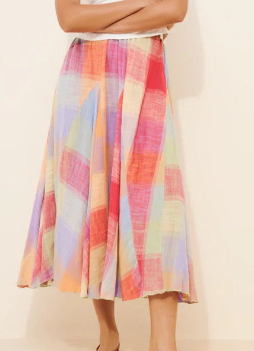 Jupe midi femme avec motif écossais coloré Chic & Stil