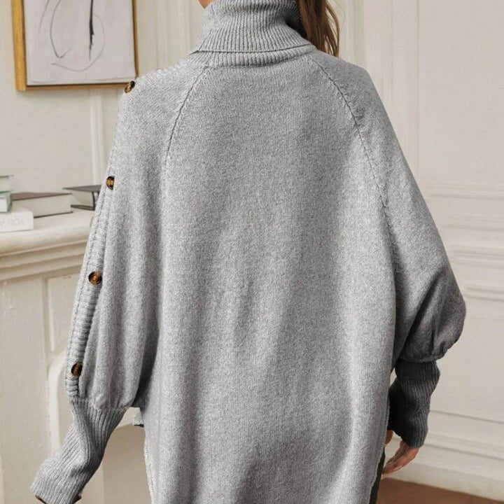 Casual turtleneck sweater for women with textured design Lune London