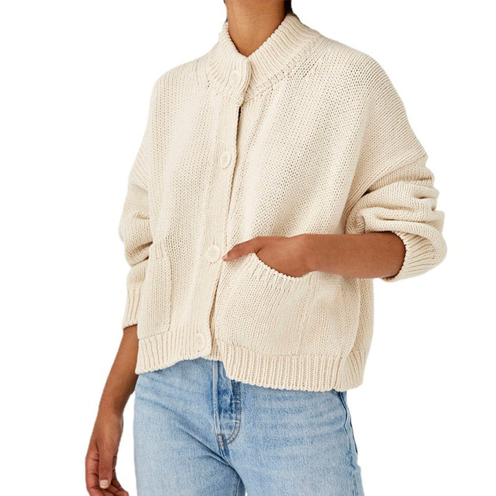 Casual style knit jacket for women with button details Lune London