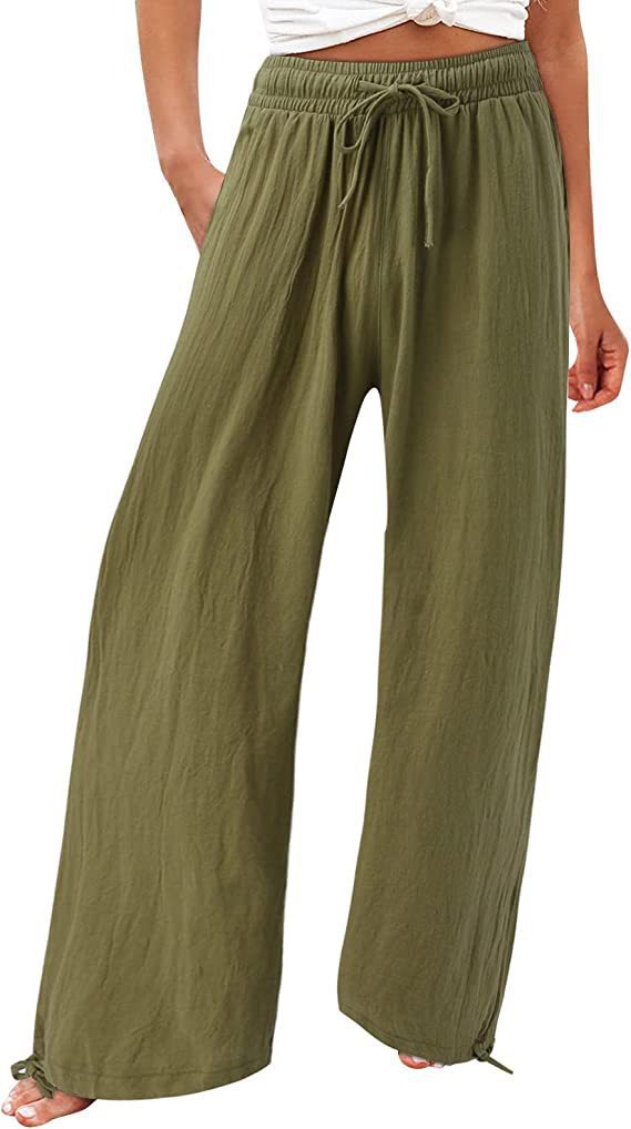Loose summer pants for women in lightweight material with adjustable waist Lune London