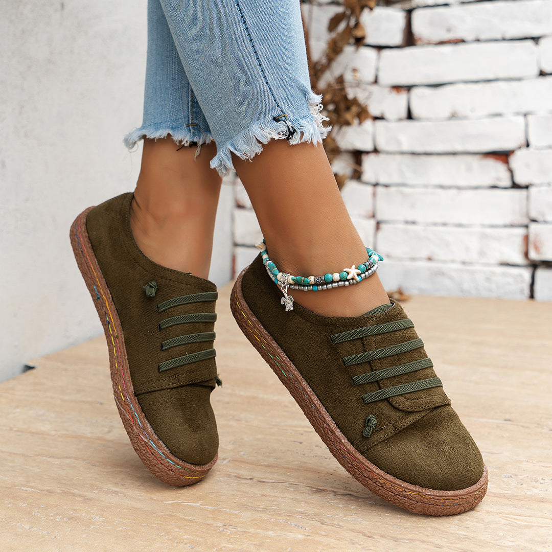 Women lightweight loafers with elastic laces and non-slip sole Lune London