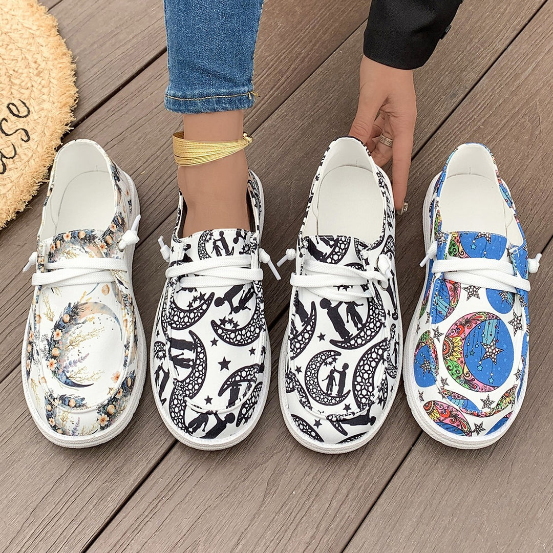 Leisure shoes for women with a unique graphic design and a comfortable rubber sole Lune London
