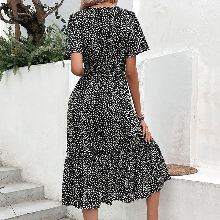 Lune London women's midi dress with ruffle details