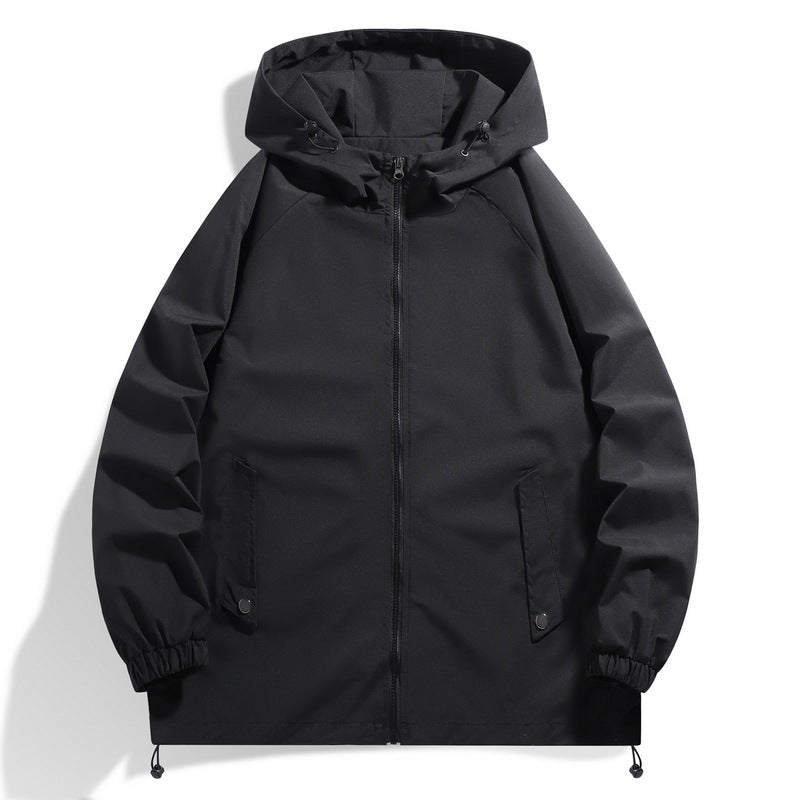 Functional men's jacket with adjustable hood collar and elastic sleeve cuffs Lune London