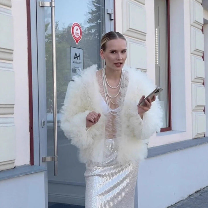 Ladies Voluminous Tulle Jacket Lune London