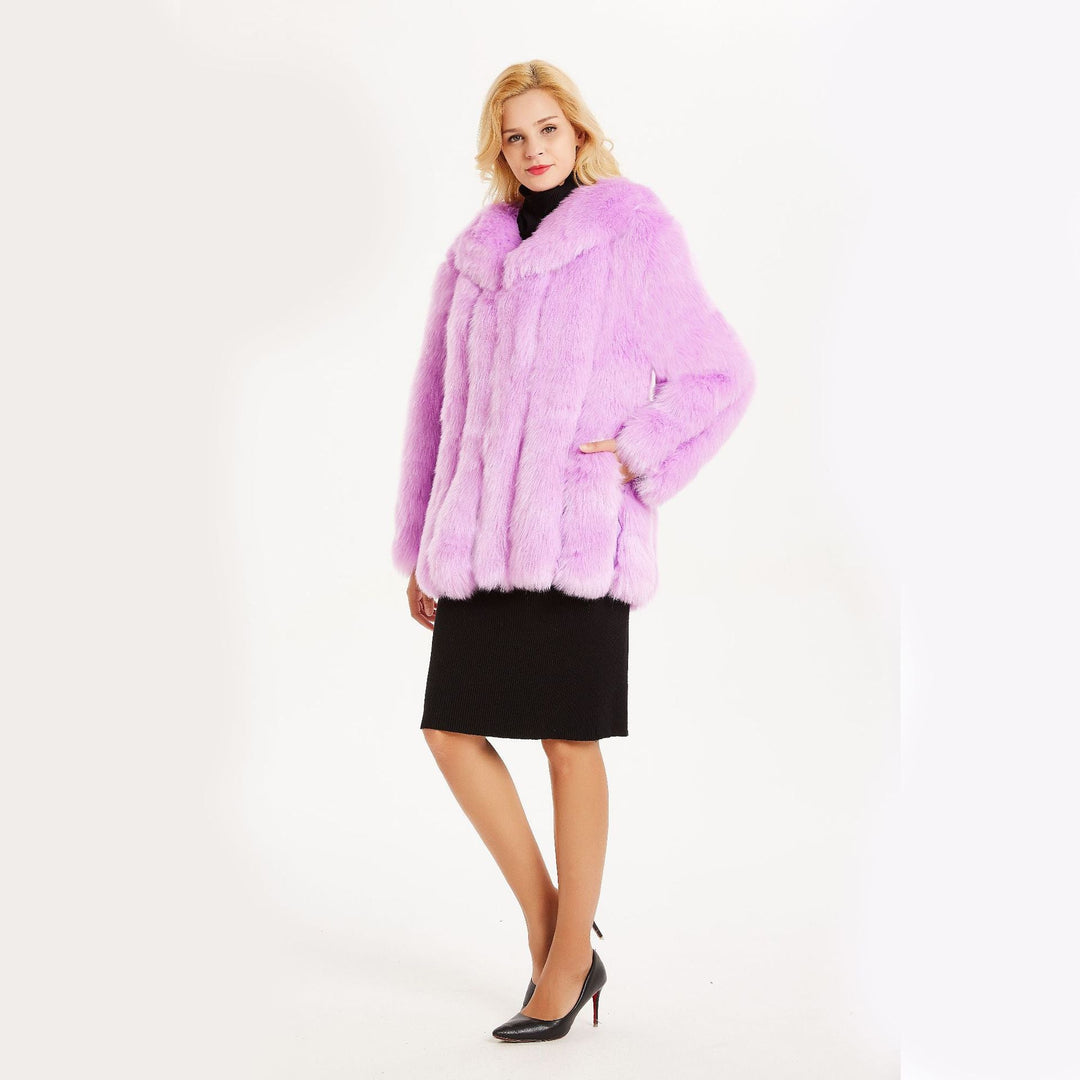 Ladies Luxurious Faux Fur Jacket with Voluminous Sleeves Lune London