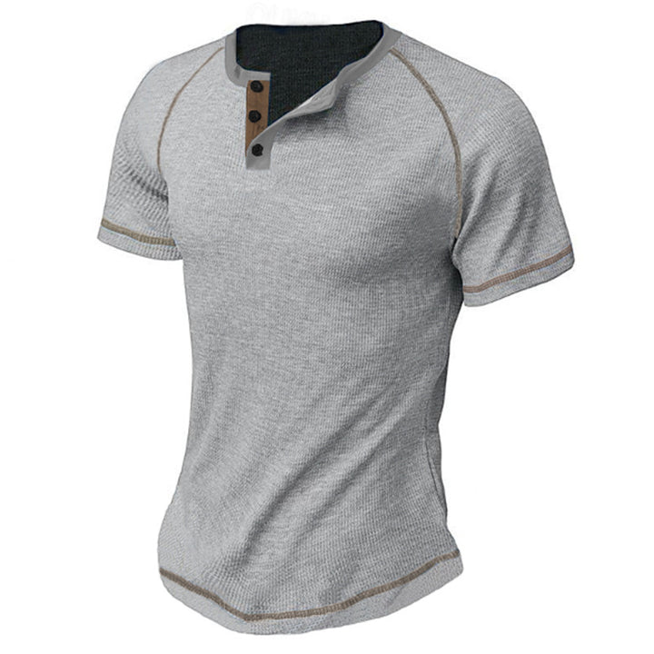 Mid-length sleeve T-shirt for men with button placket Lune London