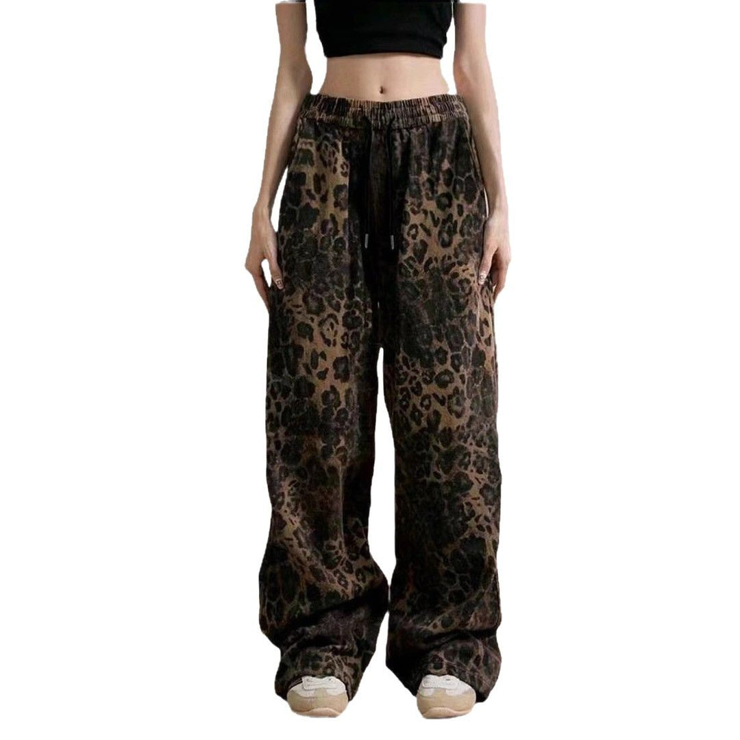 Lune London women's casual pants with animal print