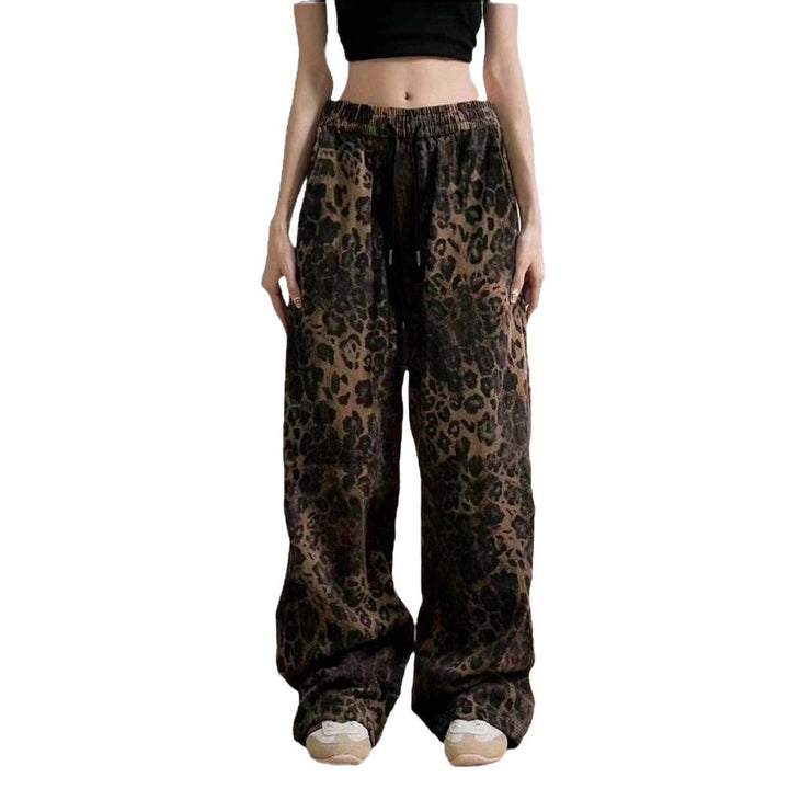 Lune London women's casual pants with animal print