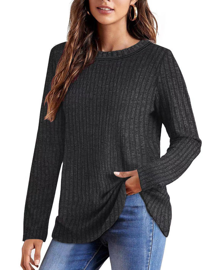 Casual long sleeve shirt for women with ribbed structure Lune London
