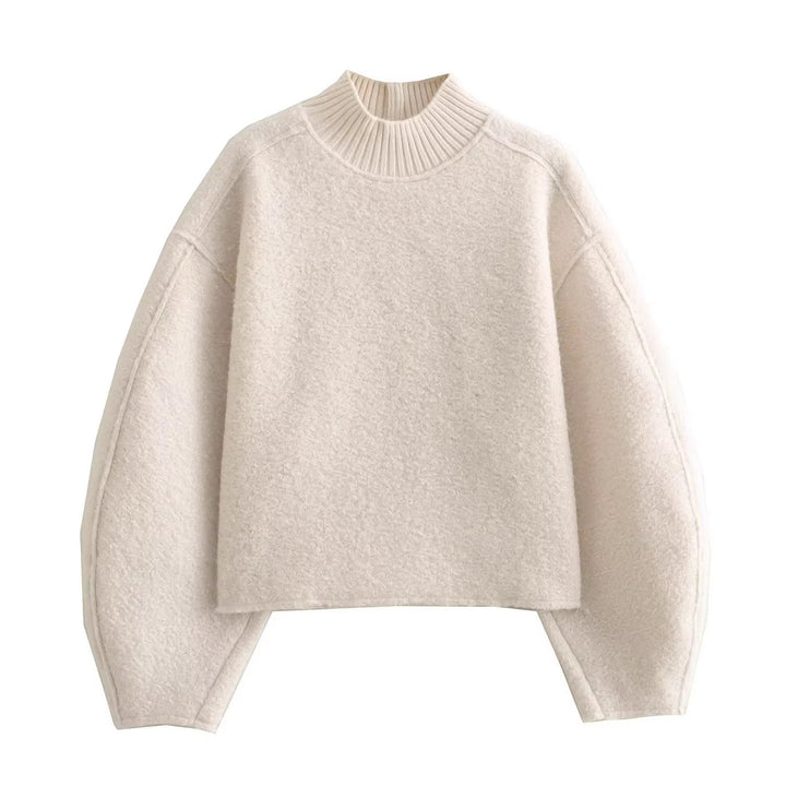 Chunky knit sweater for women with high collar Lune London