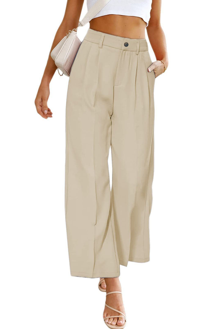 High-waisted wide leg trousers for women with pleats Lune London