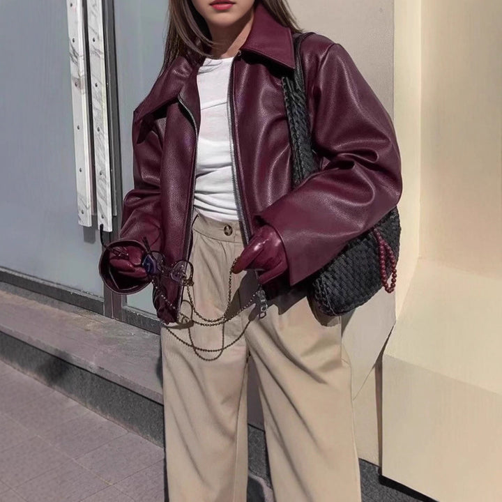 Oversized modern leather jacket for women Lune London