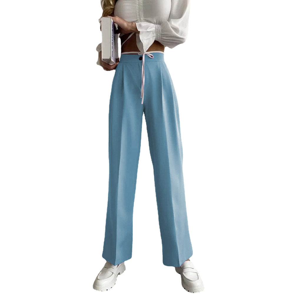 Wide Palazzo Pants for Women with an Elastic Waist and Convenient Pockets Lune London