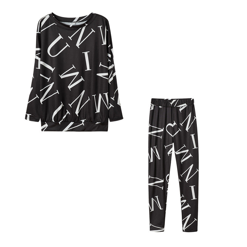Chic and Stylish Lounge Set for Ladies with Letter Print