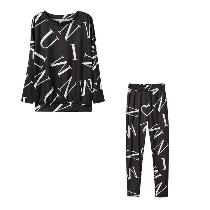 Chic and Stylish Lounge Set for Ladies with Letter Print