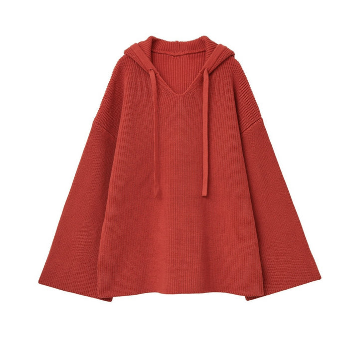 Casual women's knit top with hood and loose fit Lune London