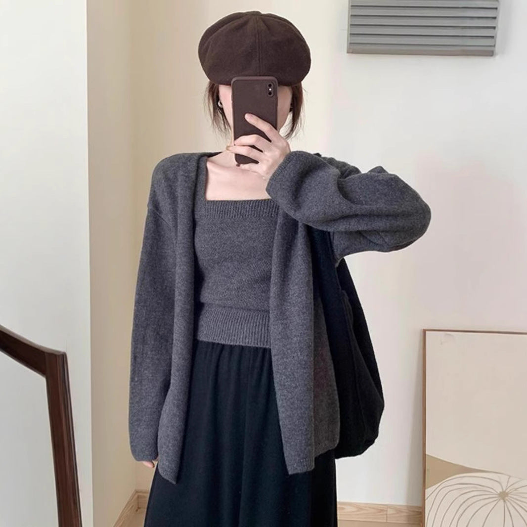 Cardigan tricot décontracté pour femmes avec manches ouvertes et coupe confortable Chic & Stil