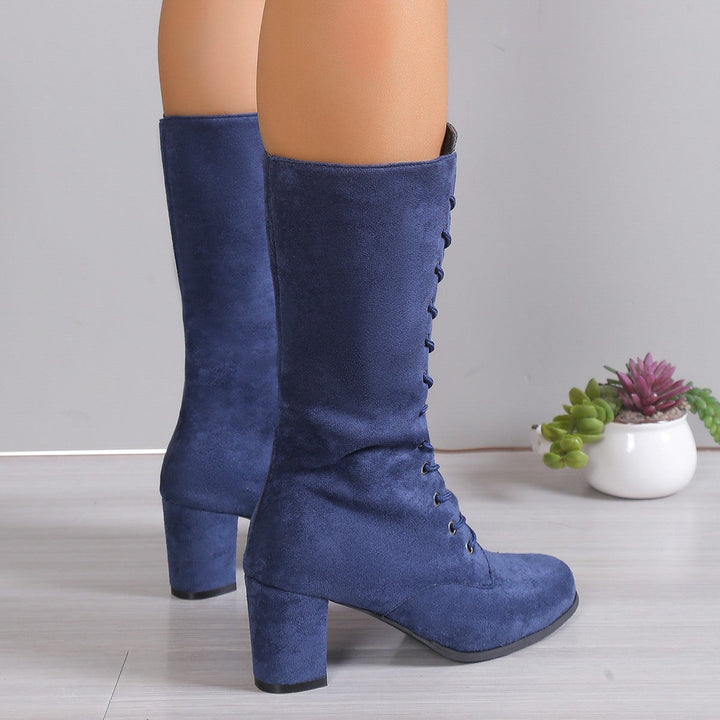 Women's Elegant Lace-Up Ankle Boots with High Heel and Fashionable Design Lune London