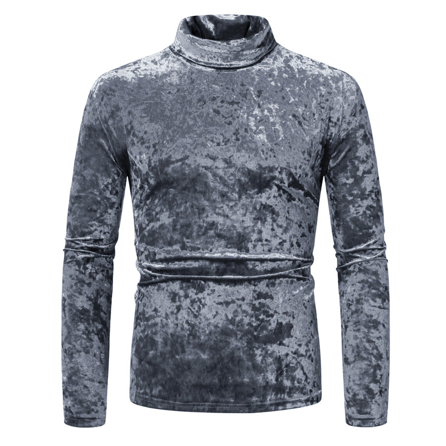 Elegant pullover for men with turtleneck in velvety fabric Lune London
