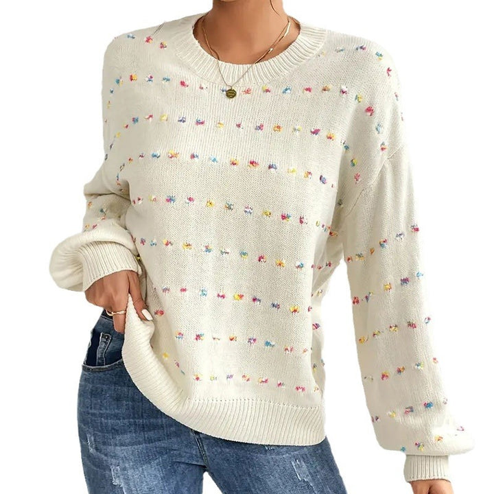 Sweat en tricot pour femmes avec un motif de nœud coloré et coupe décontractée Chic & Stil