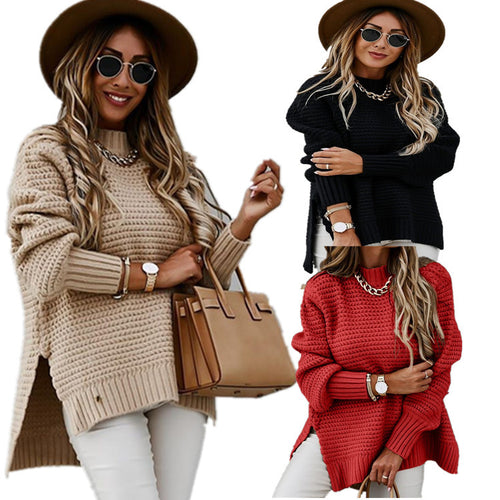 Oversized knitted sweater for women with textured pattern and relaxed fit Chic und Stil