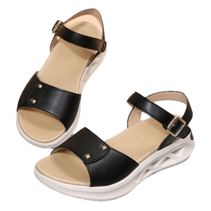 Comfortable sandals for ladies with cushioned sole and adjustable strap design Lune London