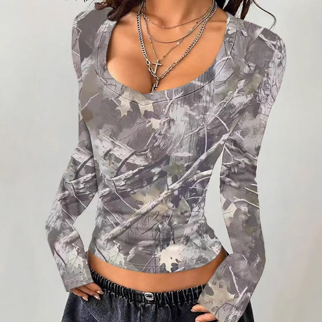 Lune London Long Sleeve Camouflage Shirt for Women
